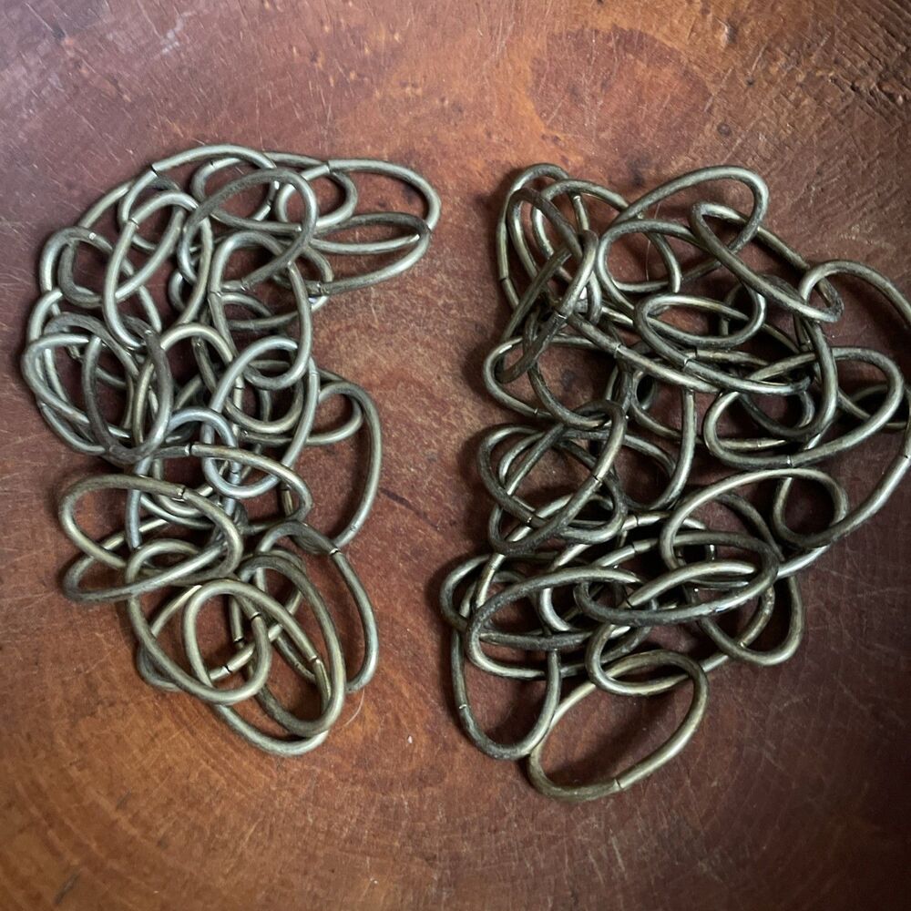 Vintage Chandelier Chain 2PCs Bronze Tone Swag Lamp Hanging Plants 3 Ft Ea